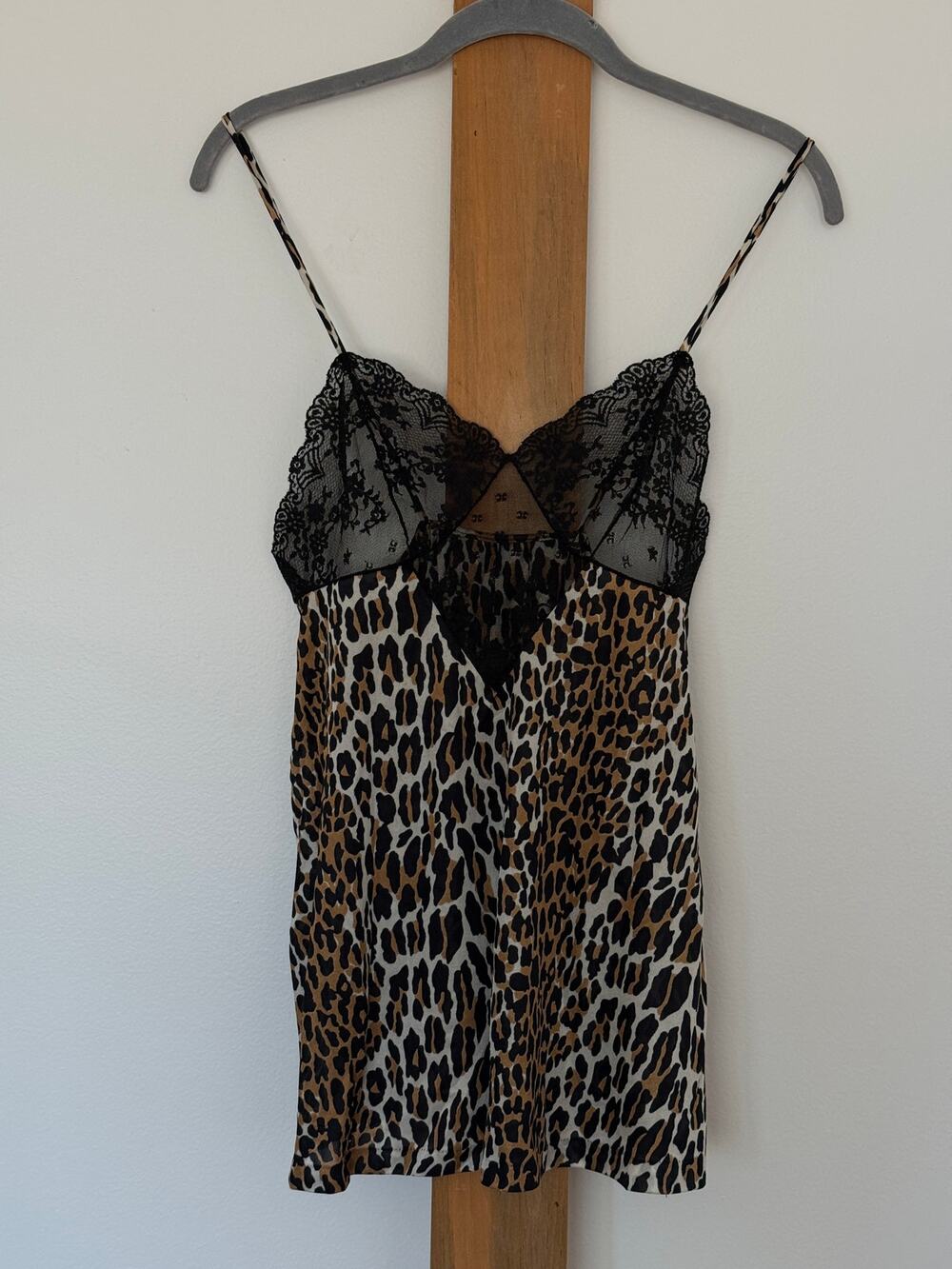 Vintage JCPenney Leopard Lace Camisole Top M 12-14 Made in USA ILGWU